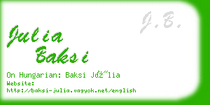 julia baksi business card